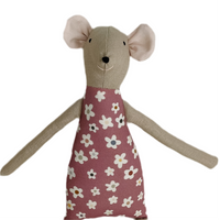 18" Tan Anemone Circus Mouse in Mauve