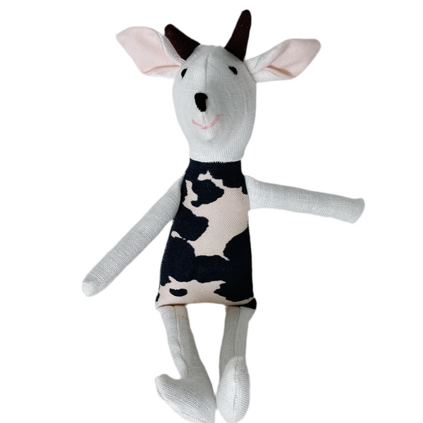 8" Cream Cow in Black