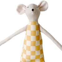 18" Sand Checkered Mouse in Yellow