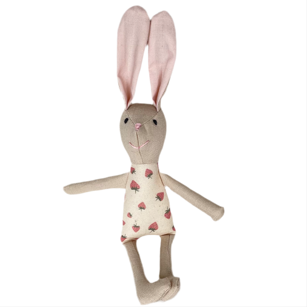 8" Sand Strawberry Bunny in Pink Berry