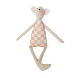 18" Sand Checkered Mouse in Pink