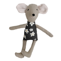8" Tan Anemone Circus Mouse in Charcoal
