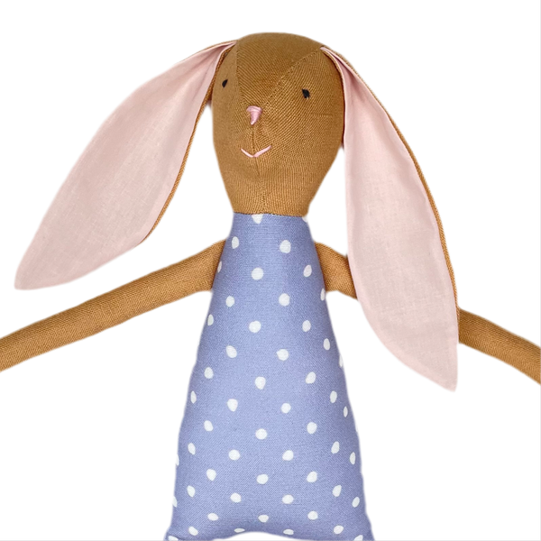 18" Honey Carnation Rabbit in Periwinkle Blue