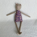 18" Tan Calico Cat in Purple