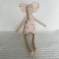 18" Sand Tea Rose Elephant in Soft Pink