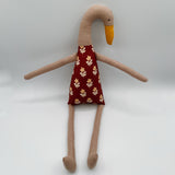 18" Rosewood Runner Duck in Cranberry Daisy