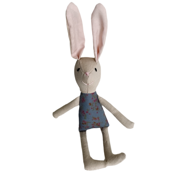 8" Sand Rose Patch Bunny in Blue