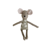 8" Tan Anemone Circus Mouse in Mint