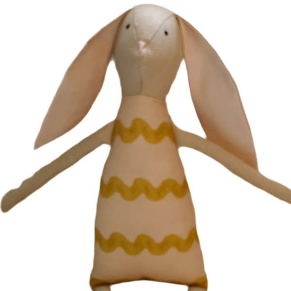 18" Sand RicRac Rabbit in Yellow