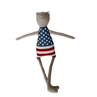 18" Tan USA Flag Cat