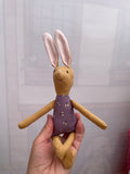 8" Mustard Bee Bunny in purple