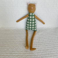 18" Honey Gingham Cat in Green