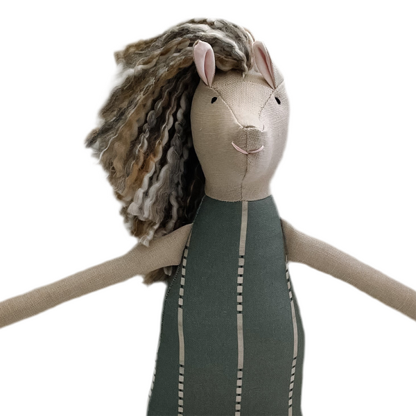 18” Tan Shire Horse in Dusty Teal