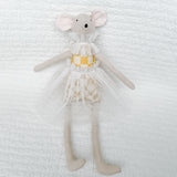 18" Fairy Dress and Neck Ruffle in off white Gold Sparkle