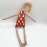 18" Rosewood Runner Duck in Muted Cranberry Daisy