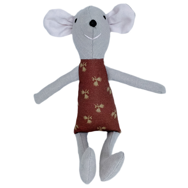 8" Tan Snow In Summer Mouse in Brown