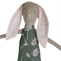18" Tan Chrysanthemum Rabbit in Sage Green