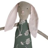 18" Tan Chrysanthemum Rabbit in Sage Green