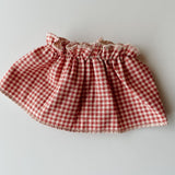 8" Doll Skirt in red tiny gingham