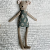 18" Tan Acorn Mouse in Teal Green