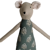 18" Tan Acorn Mouse in Teal Green