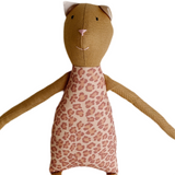 18" Honey Leopard Cat in Peach and Pink Leopard Print