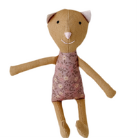 8" Honey Calico Cat in Mauve Pink