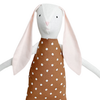 18" Cream Carnation Rabbit in Brown