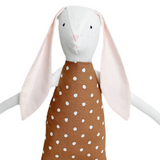 18" Cream Carnation Rabbit in Brown
