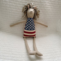 18" Tan USA Flag Horse
