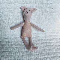 8" Pale Pink Pig in Pale Pink Daisy