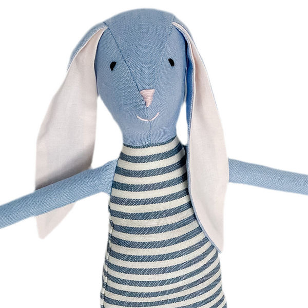 18" Blue Blue Kale Stripe Rabbit