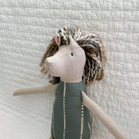 18” Tan Shire Horse in Dusty Teal