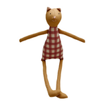 18" Honey Gingham Cat in Mauve Pink