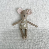 8" Tan Anemone Circus Mouse in Mint