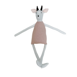 18" White Earth Cow in Textile 2 (Rose Pink)