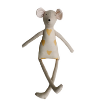 18" Sand Heart Mouse in Yellow