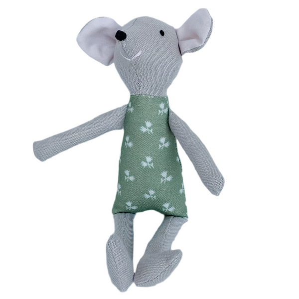 8" Tan Snow in Summer Mouse in Mint Green