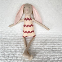 18" Sand RicRac Rabbit in Mauve