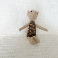 8" Tan Calico Cat in Dark Gray