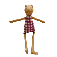 18" Honey Gingham Cat in Fushia