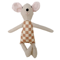 8" Checkered Mouse in Terra Cotta