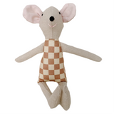 8" Checkered Mouse in Terra Cotta