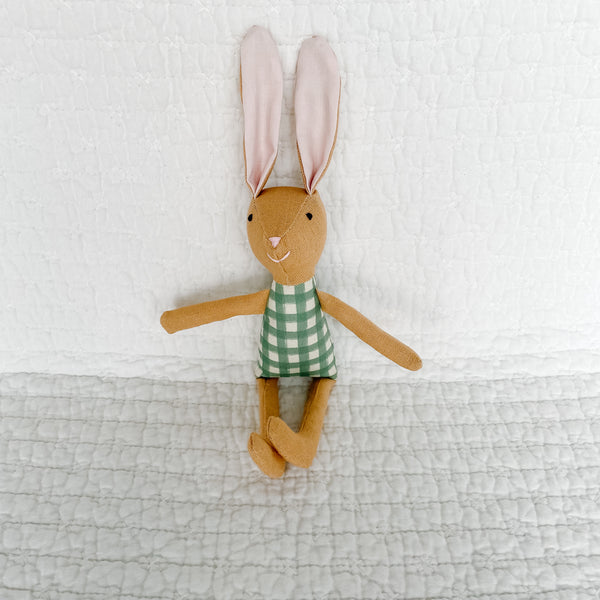 8" Honey Tiny Gingham Bunny in Green