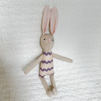 8" Sand RicRac Bunny in Purple