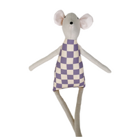 18" Sand Checkered Mouse in Lavender