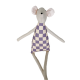 18" Sand Checkered Mouse in Lavender