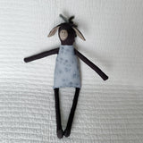 18" Dark Gray and Clay Cherry Blossom Donkey in Blue