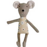 8" Tan Anemone Circus Mouse in Buttercream Yellow