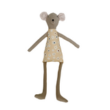 18" Tan Anemone Circus Mouse in Buttercream Yellow